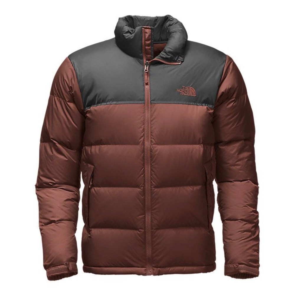 The North Face 700 Down Puffer Jacket Mens Medium Burgundy Black Nuptse Style